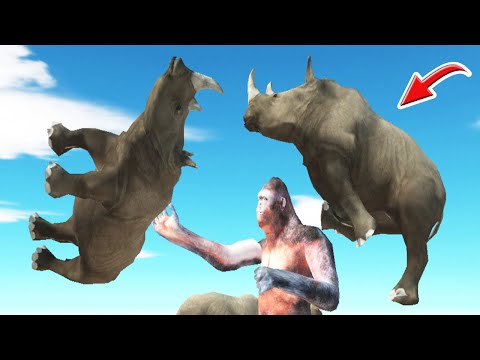 🙊Goro vs Rhinoceros🦏 Animal Revolt Battle Simulator ARBS Mobile