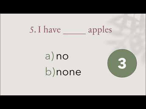NO VS NONE ENGLISH GRAMMAR QUIZ. Will you score? 8/8