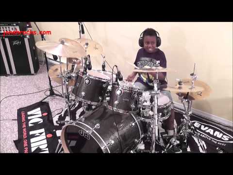 Metallica - Enter Sandman, 9 Year Old Drummer, Jonah Rocks.