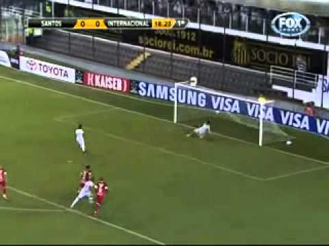 Santos 3 x 1 Internacional - 1º Gol de Neymar - Copa Libertadores da América 2012 [07/03/12]
