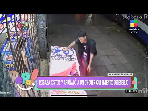 Robaba ositos y apuñaló a un chofer que intentó detenerlo