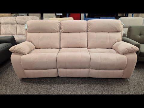Furniture Village Moreno 3 Seater Power Recliner Sofa – Beige Fabric