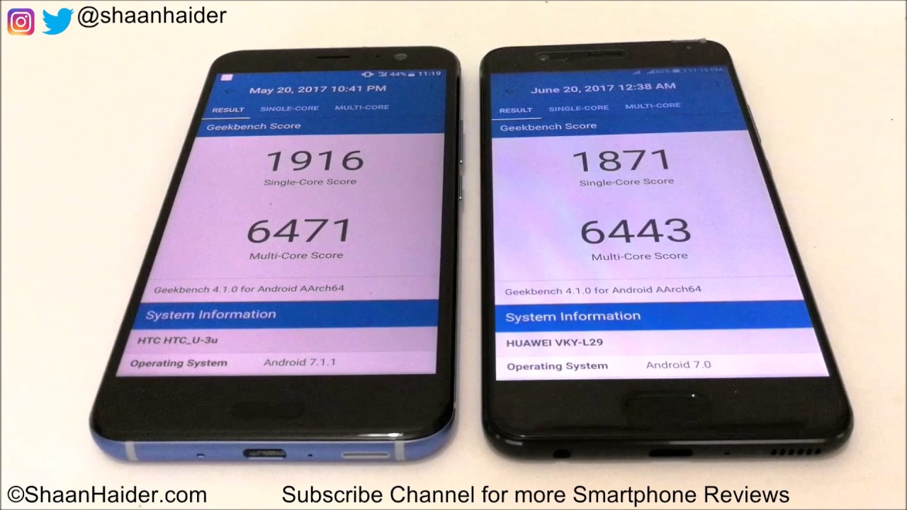 HTC U11 vs Huawei P10 Plus - BENCHMARK COMPARISON