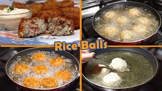 Stuffed Fried Rice Balls Recipe - The Crispy RICE Balls You