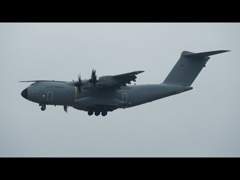 Airbus A400 54+24 A340 16+01 A400 54+14 German Air Force Take Off Go Around Low Approach LEJ EDDP