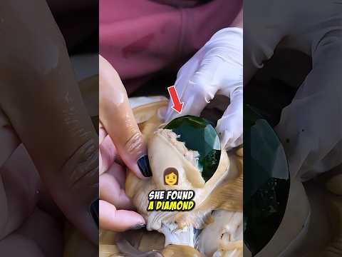 Girl Finds Diamonds and Pearls in a Shell!