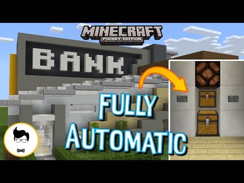 The Bow Tie Man - Minecraft PE FULLY AUTOMATIC REDSTONE BANK! (PE/Xbox/Windows10/Switch)