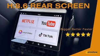 H86 Android Rear Entertainment Screen Upgrade from Hansshow for your Tesla Model 3 & Y