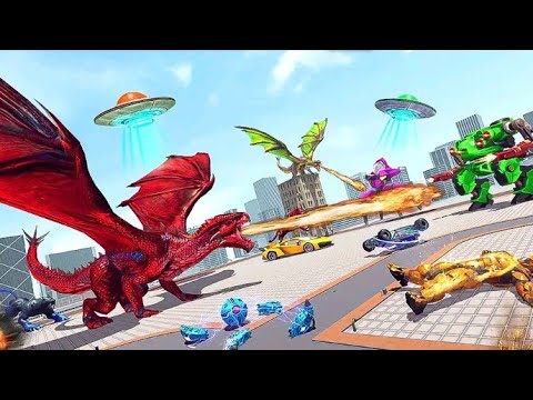 Royal Lion Robot Game_Transform dragon Robot Car Game  _android game