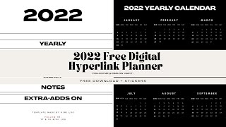 Free 2022 Hyperlink Digital Planner + Stickers ✨| GoodNotes 5 📖 | Digital Planning Made Easy |