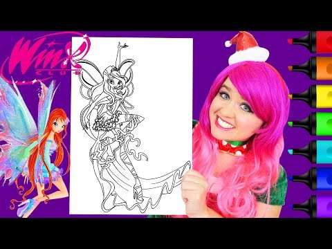 Coloring Winx Club Bloom Harmonix Fairy Coloring Page Prismacolor Markers | KiMMi THE CLOWN Video