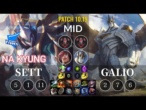 AF Na Kyung Sett vs Galio Mid - KR Patch 10.19