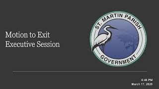 St. Martin Parish Council Joint Committee Meeting of March 17, 2026