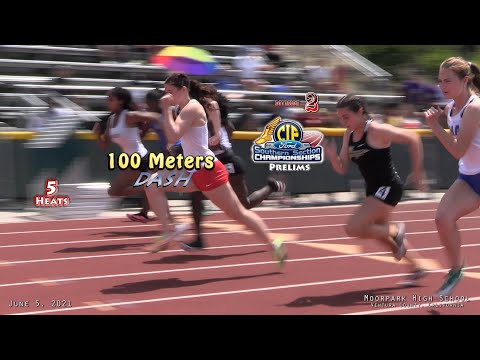 2021 TF - CIF-ss Prelims (D2) - 100 Meters (Girls, 5 Heats)