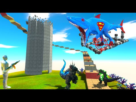 I DROP SUPER KING SHARK to GODZILLA MODS DEATH CLIMB CHALLENGE - ARBS