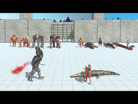 2 VS 1 BOXER TEAM VS ANCIENT HUMANS + REPTILES - Animal Revolt Battle Simulator