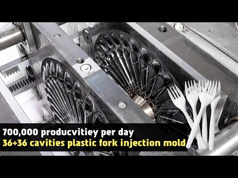 36+36 cavities disposable plastic fork spoon making machine