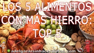 LOS 5 ALIMENTOS CON MÁS HIERRO: TOP 5  # ADELGAZAR SIN HACER DIETAS
