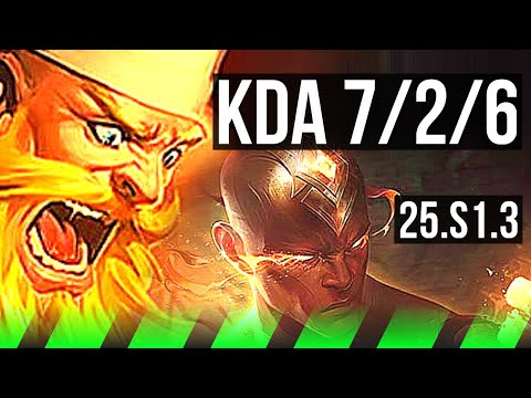 OLAF vs LEE SIN (JGL) | 7/2/6, Dominating | KR Master | 25.S1.3