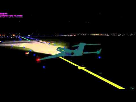 Lincoln Airport is very busy at night.  Taxi to runway (rate 44)