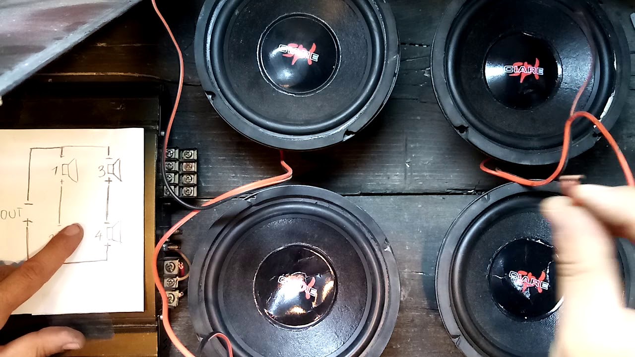Watch Now Collegamento misto serie parallelo come collegare 4 woofer in un unico canale con woofer da 4 ohm Collegamento misto serie parallelo come collegare 4 woofer in un unico canale con woofer da 4 ohm