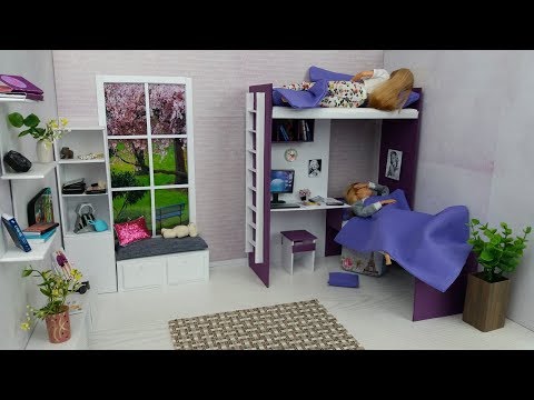 Barbie sisters bunk bed bedroom morning routine and new dresses