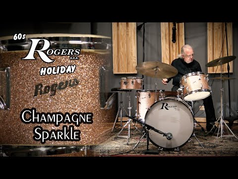 Rogers 60s Holiday - 1 Owner Drum Set - Champagne Sparkle 13/16/22/5x14, Bongos, All Stands and Pedals - VIDEO image 24
