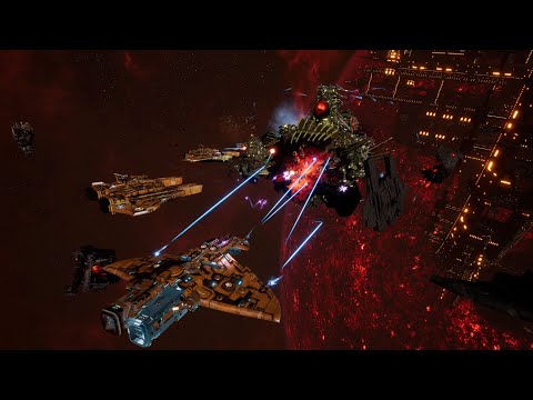 Tau Protector Fleet vs Orks - Skalgrim Mod - 4K Quality - Battlefleet Gothic Armada 2