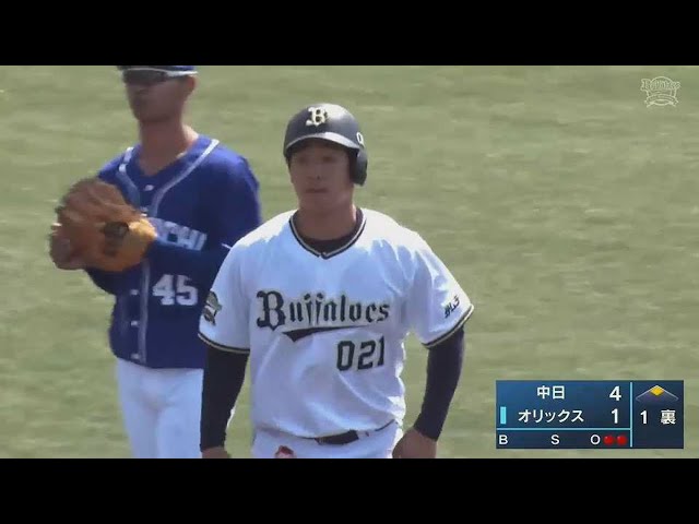 【ファーム】バファローズ・園部佳太 存在感を発揮するタイムリーヒット!! 2022年4月16日  オリックス・バファローズ 対 中日ドラゴンズ