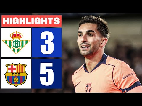 Real Betis vs Barcelona 3-5 Full Highlights (English Commentary)