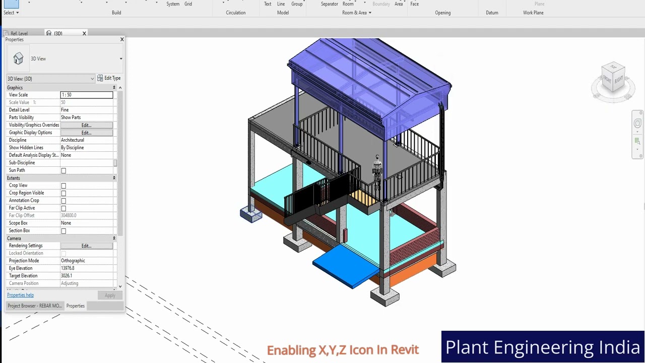 Enable X,Y,Z Icon In Revit