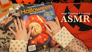 ASMR Halloween Magazine Flip Through 🎃 (whispering + paper sounds + tracing)