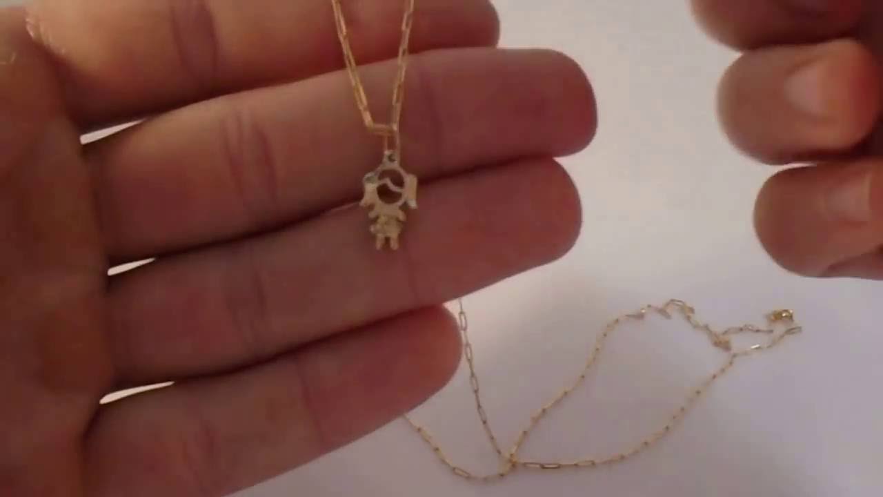 pingente menina ouro 18k