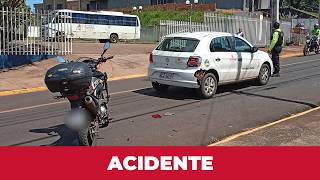 ACIDENTE ENTRE CARRO DA PREFEITURA E MOTO DEIXA MOTOCICLISTA FERIDO EM APUCARANA
