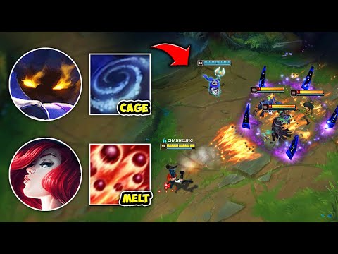 We trapped the enemies in Veigar cage and Miss Fortune Melts everyone inside