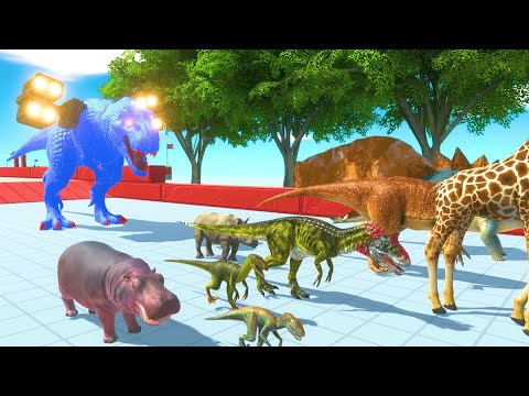 Escape from Blue T REX -Animal Revolt Battle Simulator