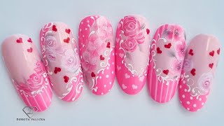 Romantic roses nail art tutorial 🌹 Painting flowers nail art made easy for beginners.