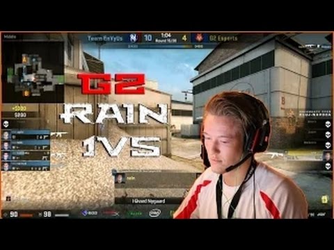 CSGO: ENVYUS VS G2 - RAIN UNREAL CLUTCH ACE VERSUS ENVYUS (1 VERSUS 5 )
