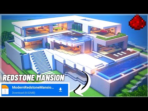 How to download 24M$ Redstone Mansion in Minecraft | Redstone Mansion Mod for Minecraftpe