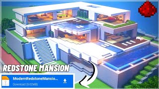 How to download 24M$ Redstone Mansion in Minecraft | Redstone Mansion Mod for Minecraftpe