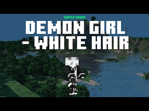 Free Demon Girl   White Hair Minecraft Skin 🌈 Download and Install Links 🌈