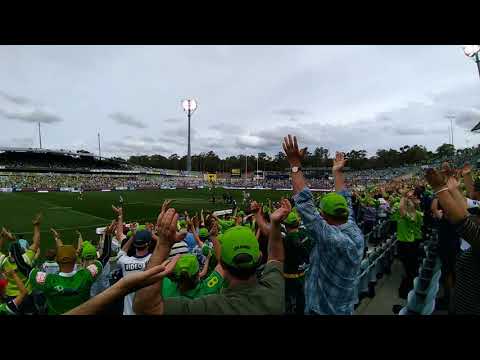 Viking clap, during Raiders vs. Warriors game in Canberra on 24 March 2018