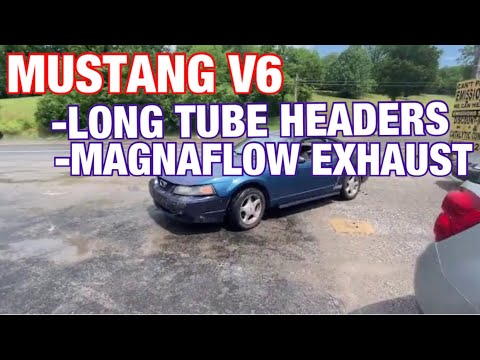 2003 Ford Mustang V6 LONG TUBE HEADER EXHAUST w/ MAGNAFLOW MAGANPACKS!