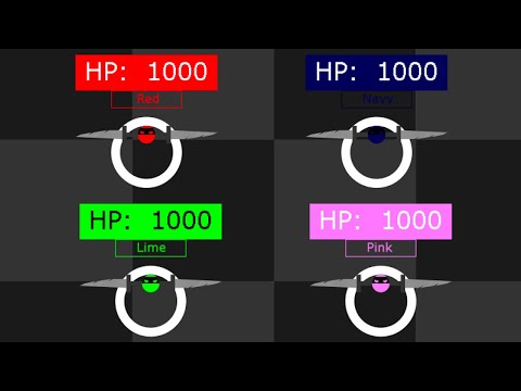 4 Colors Marble fighters Battle in Algodoo