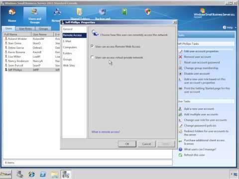 SBS Windows 2011  - Adding/Managing Users