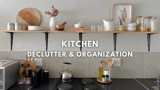 LIVING ALONE DIARY | Kitchen declutter, organizing and cleaning | Open shelve styling | Date night