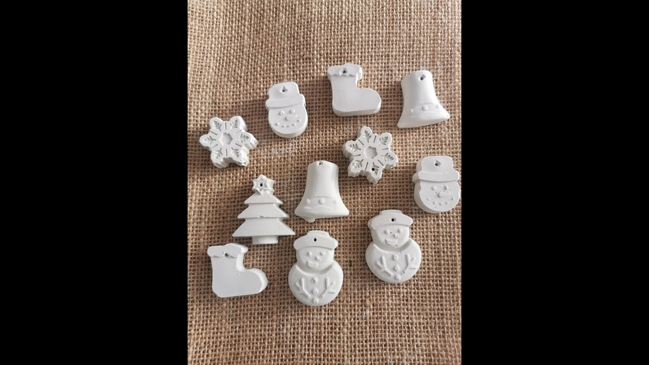Figurki z gipsu, ozdoby świąteczne z gipsu na choinkę, ozdoby na choinkę, DIY
