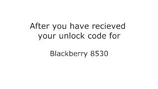 How To Unlock Blackberry 8530