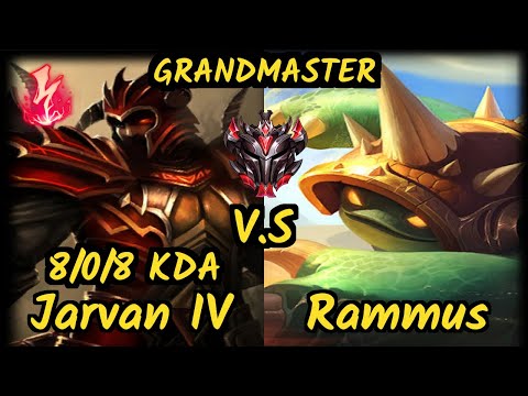FKL Sirt (JARVAN IV) vs RAMMUS - 8/0/8 KDA JUNGLE GAMEPLAY - BR Ranked GRANDMASTER