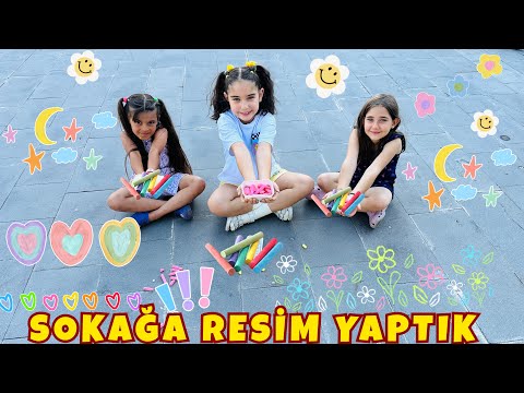 SOKAK TAŞLARINA RESİMLER ÇİZELİM !! ELİF KANKALARI İLE RESİM YAPMA YARIŞMASI !!
